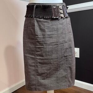 ⭐y2k brown pencil skirt with belt size 24